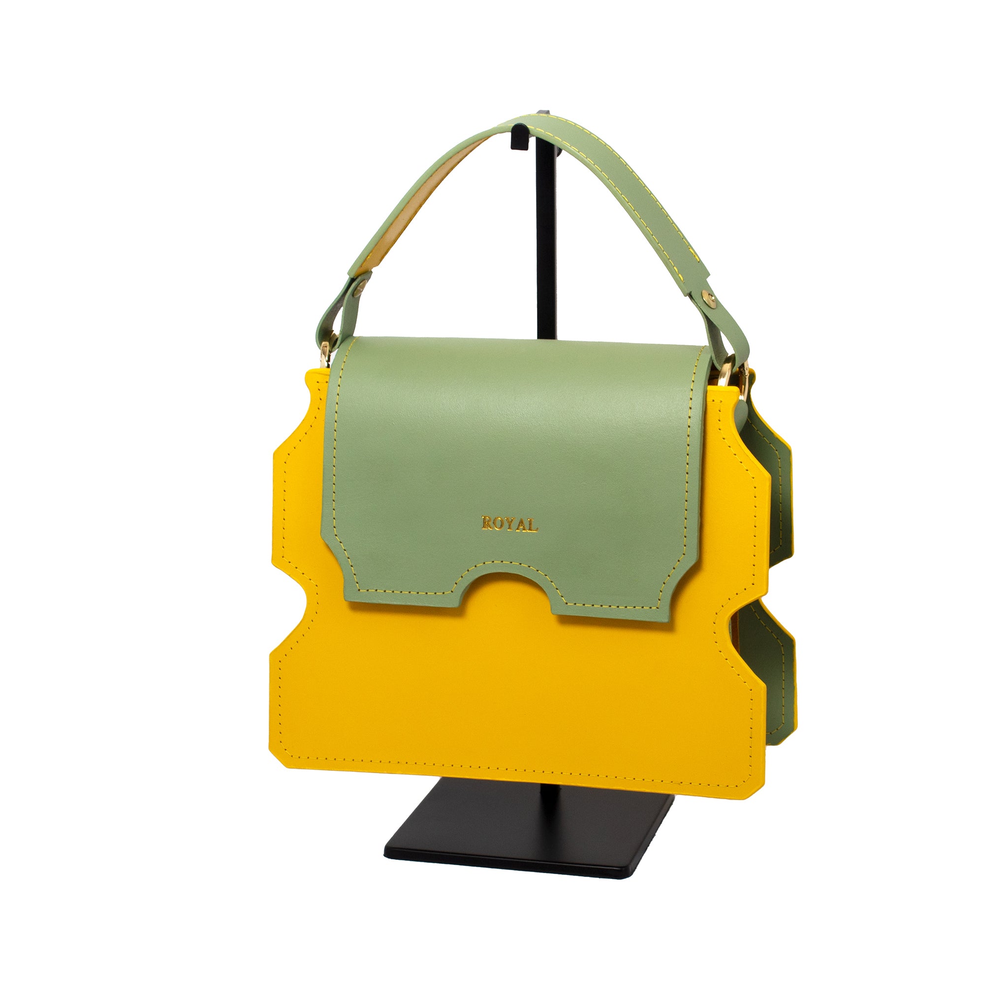 Bespoke custom handbag with structured top handle strap