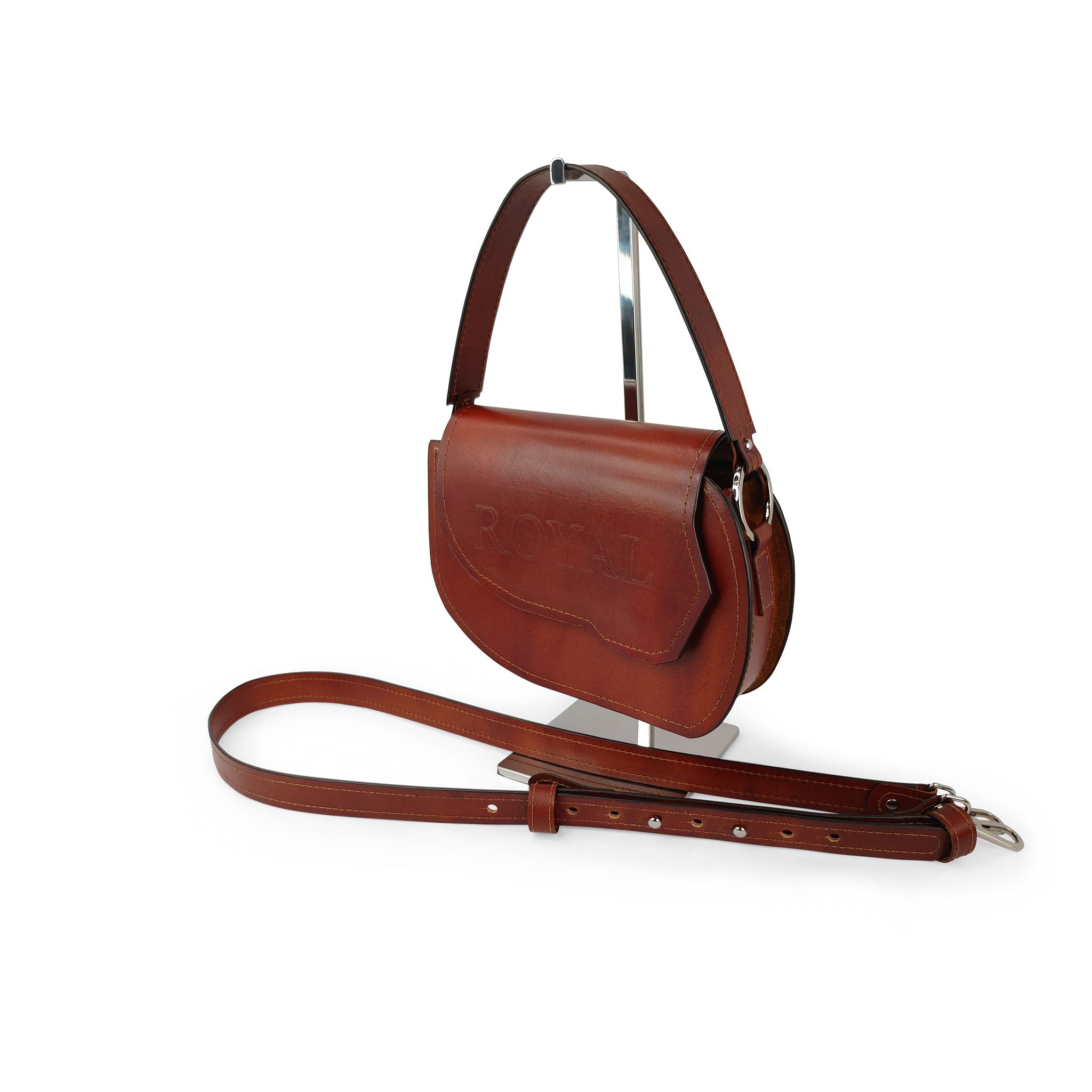 Luxury leather crossbody bag with adjustable strap