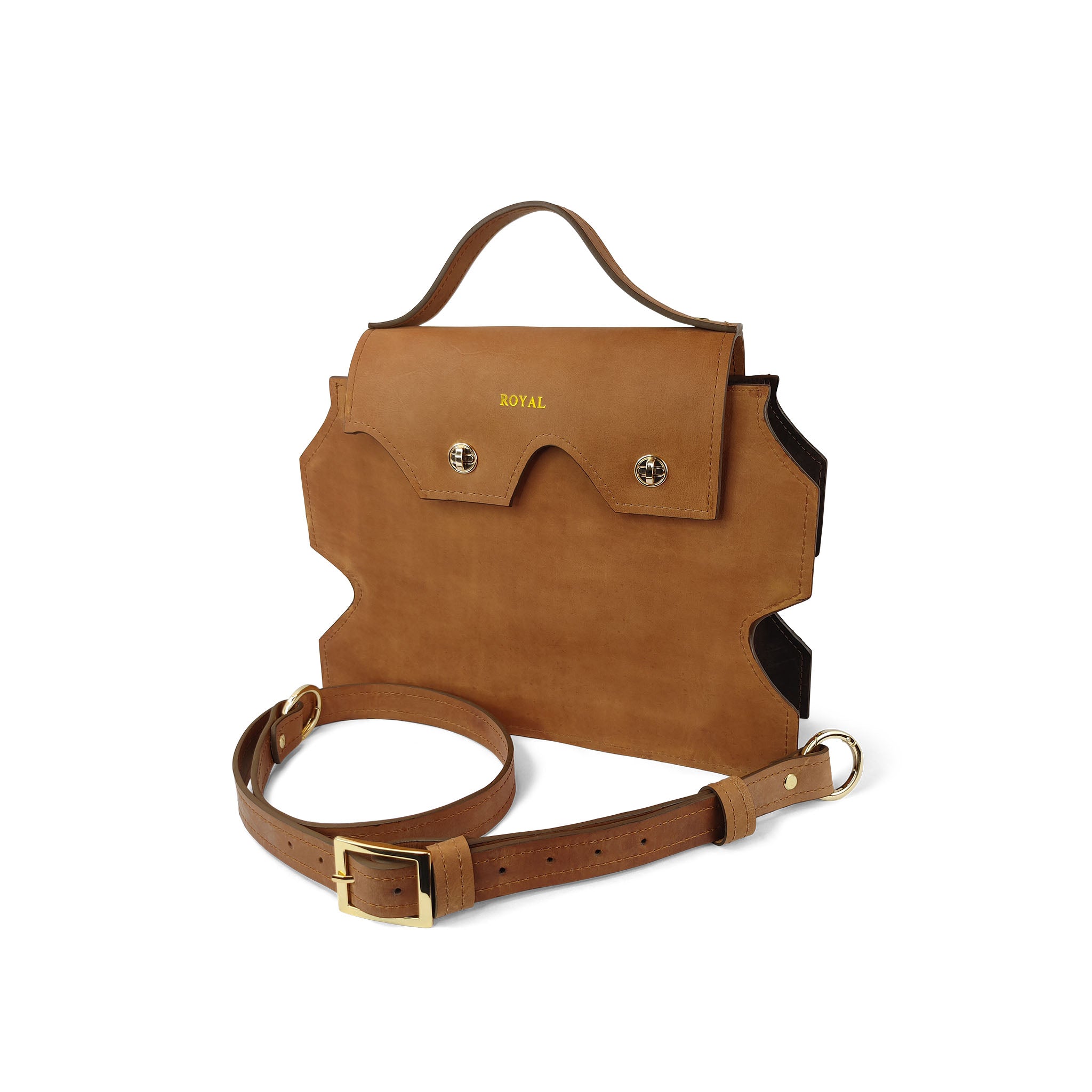 Luxury leather purse featuring a detachable strap design